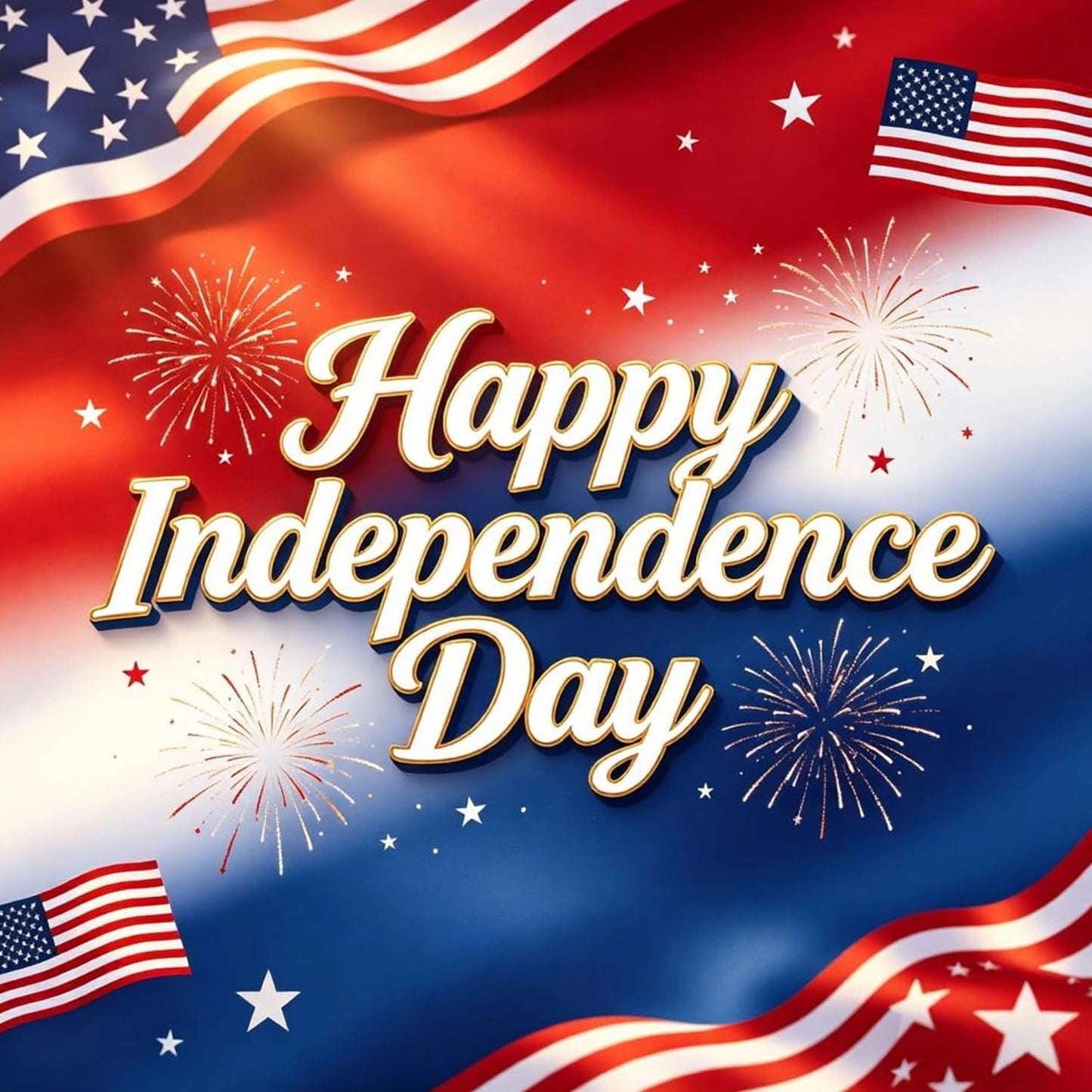 24Pcs Independence Day Press on Nails Short Square Artificial Fingernails American Flag Stars with Glitter Fake Nails 4th of July Glue on Nail Glossy Stick on Acrylic Nail for Women Festival Manicure