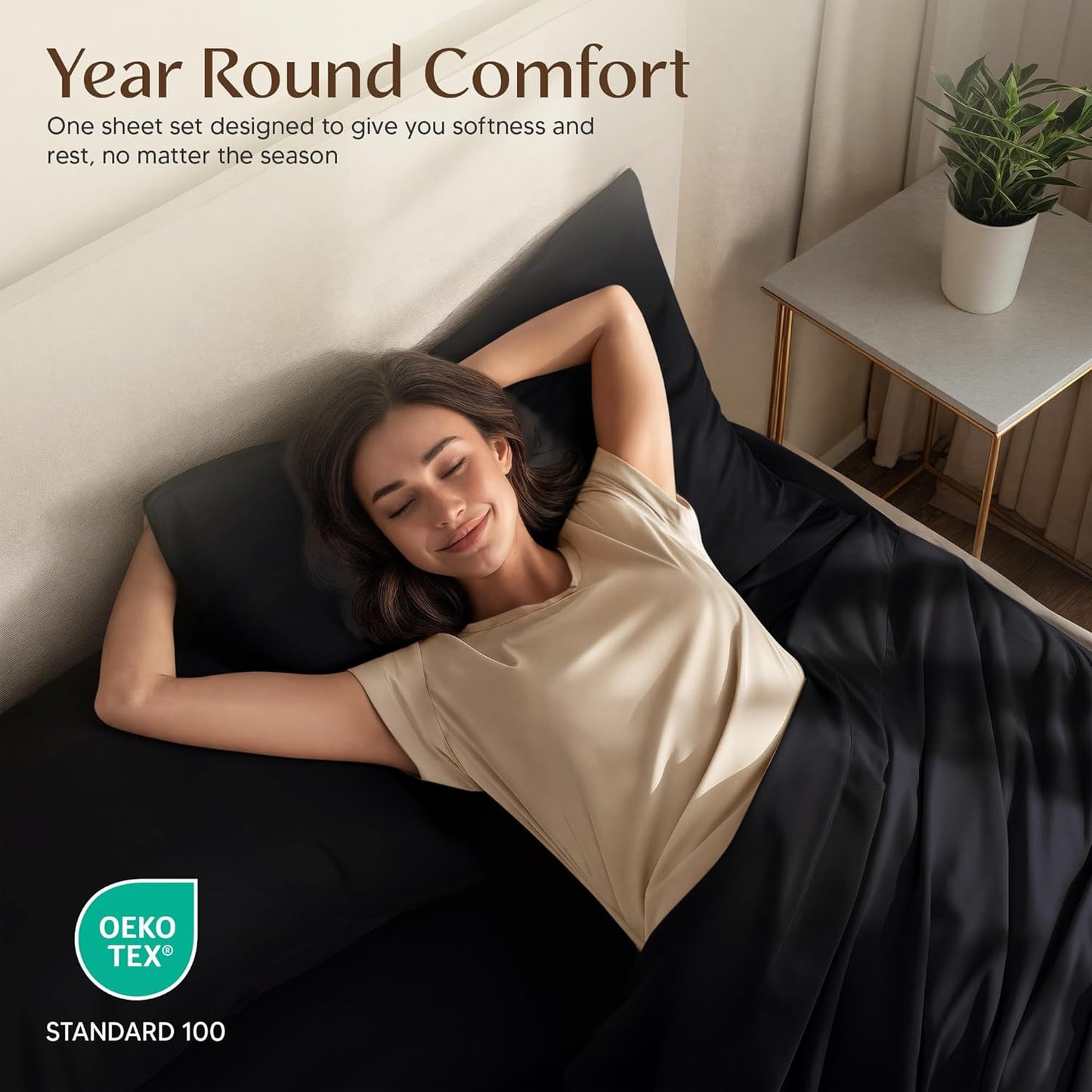 Utopia Bedding Twin Sheet Set - Soft & Breathable Microfiber 3-Piece Bed Sheets | Oeko-Tex Certified (Black)