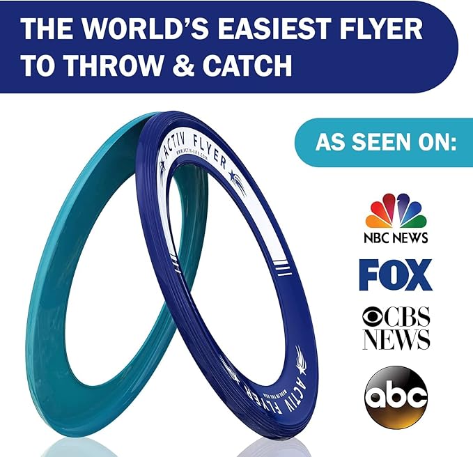 Activ Life Kid’s Flying Rings (2 Pack) They Fly Straight & Don’t Hurt, 80% Lighter Than Standard Rings - Replace Screen Time with Healthy Family Fun - Get Outside & Play
