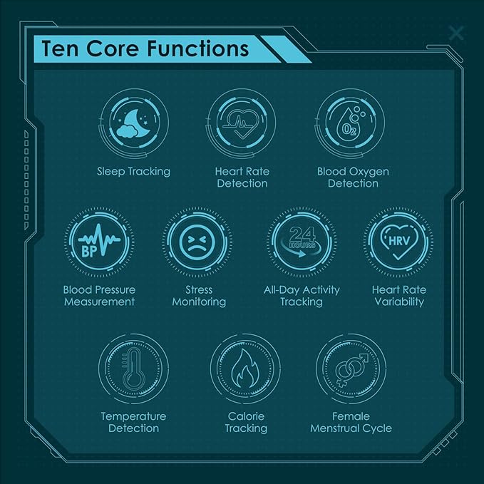 Smart Ring Health Monitoring 5ATM Waterproof Fitness Tracker with Glossy Titanium Surface Blood Oxygen/Sleep/Stress Tracking Women?™s Cycle Prediction Sport Ring Compatible with iOS/Android Yellow 12