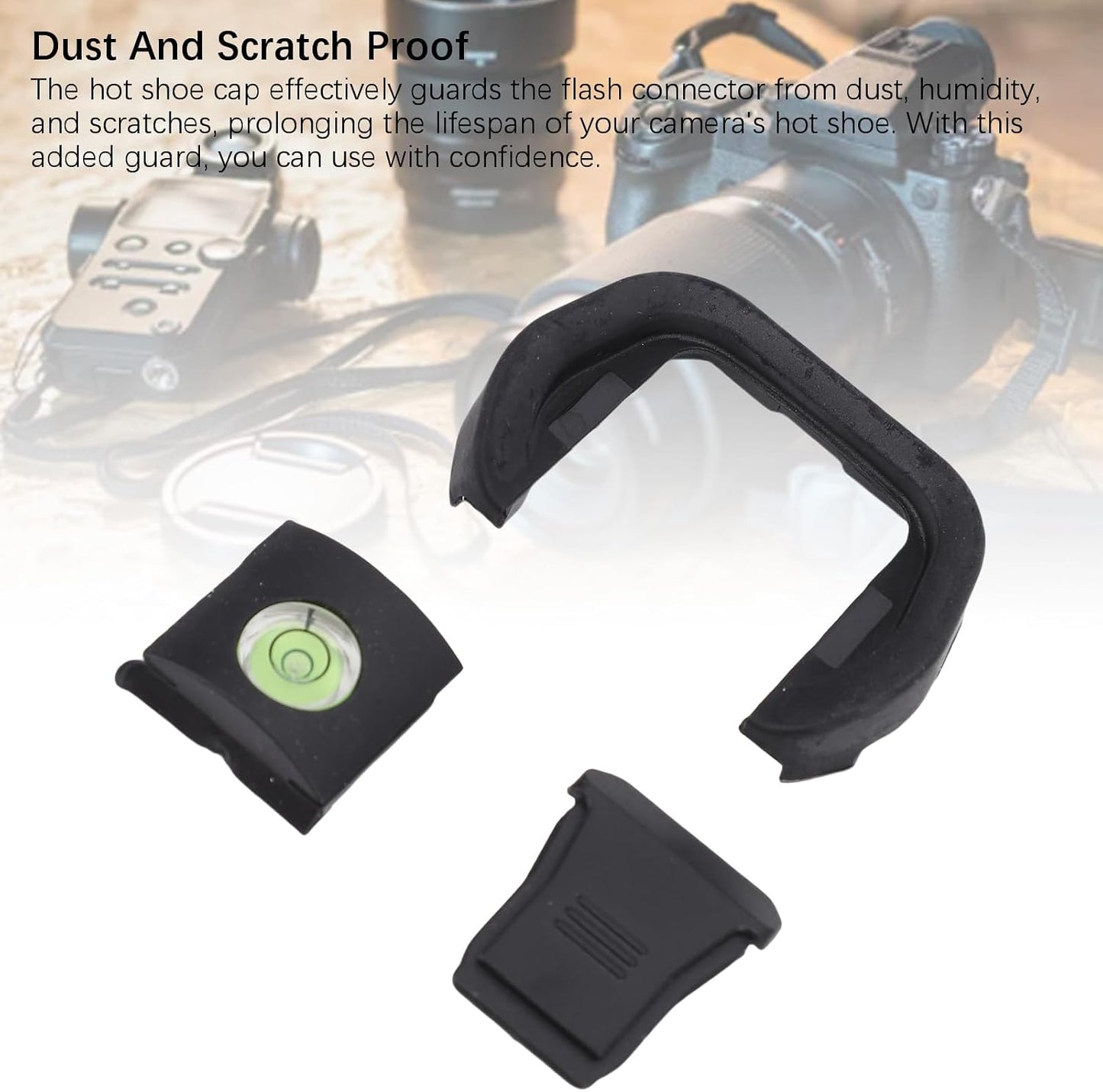Akozon R5 R6, Camera Eyecup Viewfinder with Hot Shoe Cover & Bubble Spirit Level Kit, Compatible with Durable