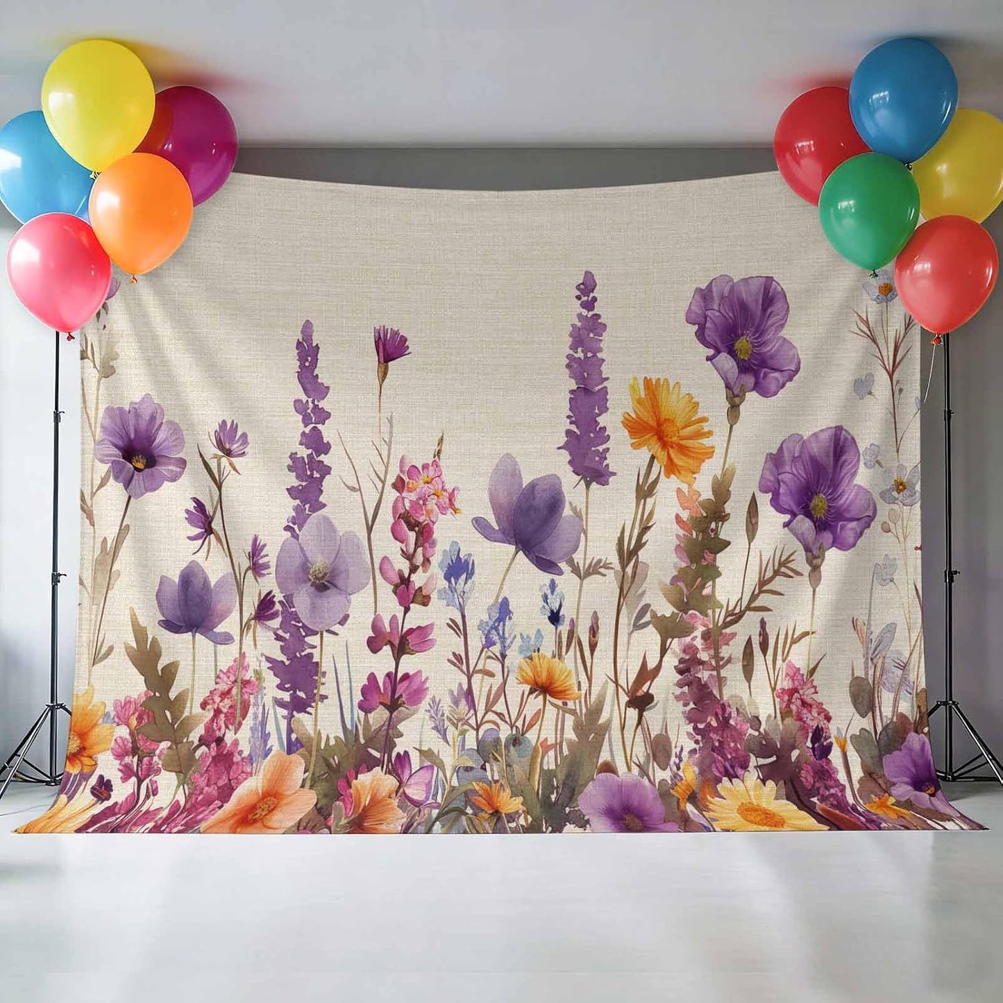 Vyrn Klynt Country Decor,8x6ft Flower Purple Lavender Plant Photography Backdrop for Portrait Photo,Photoshoot