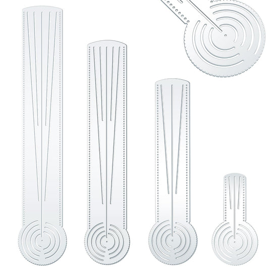 ForraFun 4 Pcs 3-in-1 Mandala Ruler Tool with Holes 4 Size Mandala Dot Art Circle Maker Compass Protractor Straight Dotting Ruler for DIY Drawing Stencil Art Geometric Projects