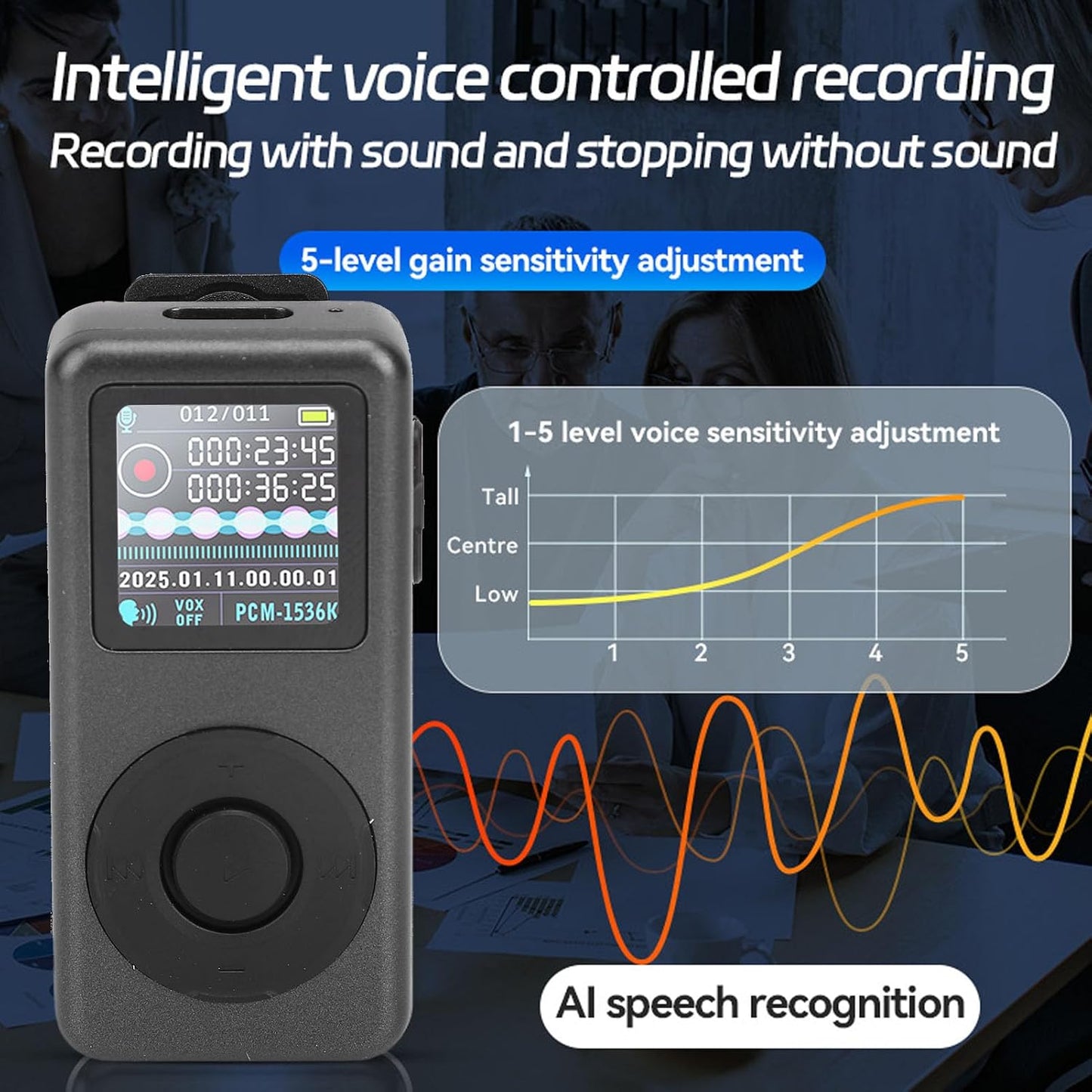 FOSA MP3 1536Kbps 5 (32GB) Player, Music Player Audio Player with Clamp Design, HD Lossless Recording Level Voice