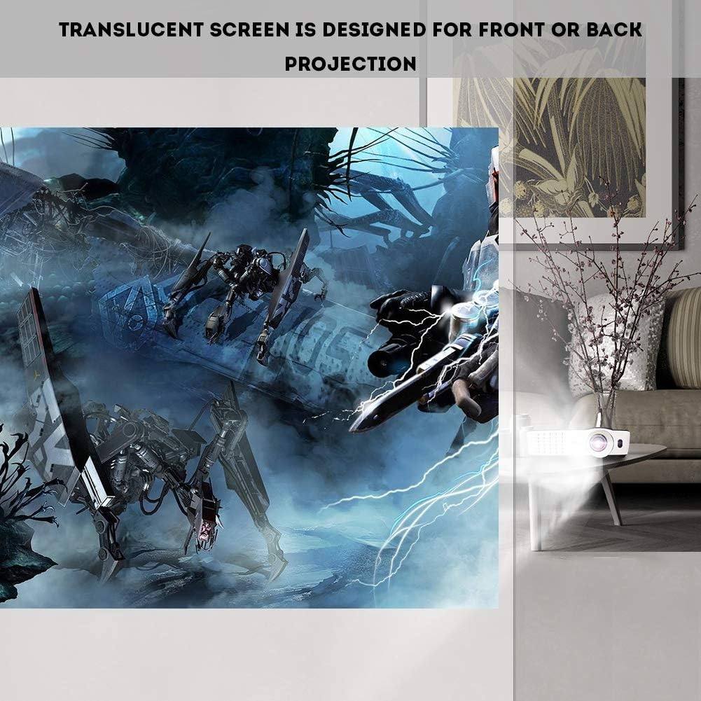 Zopsc 16:9 60-120 Inch Anti-Reflective(60inch) Portable Projection Screen White Synthetic Polyester Fabric Projector