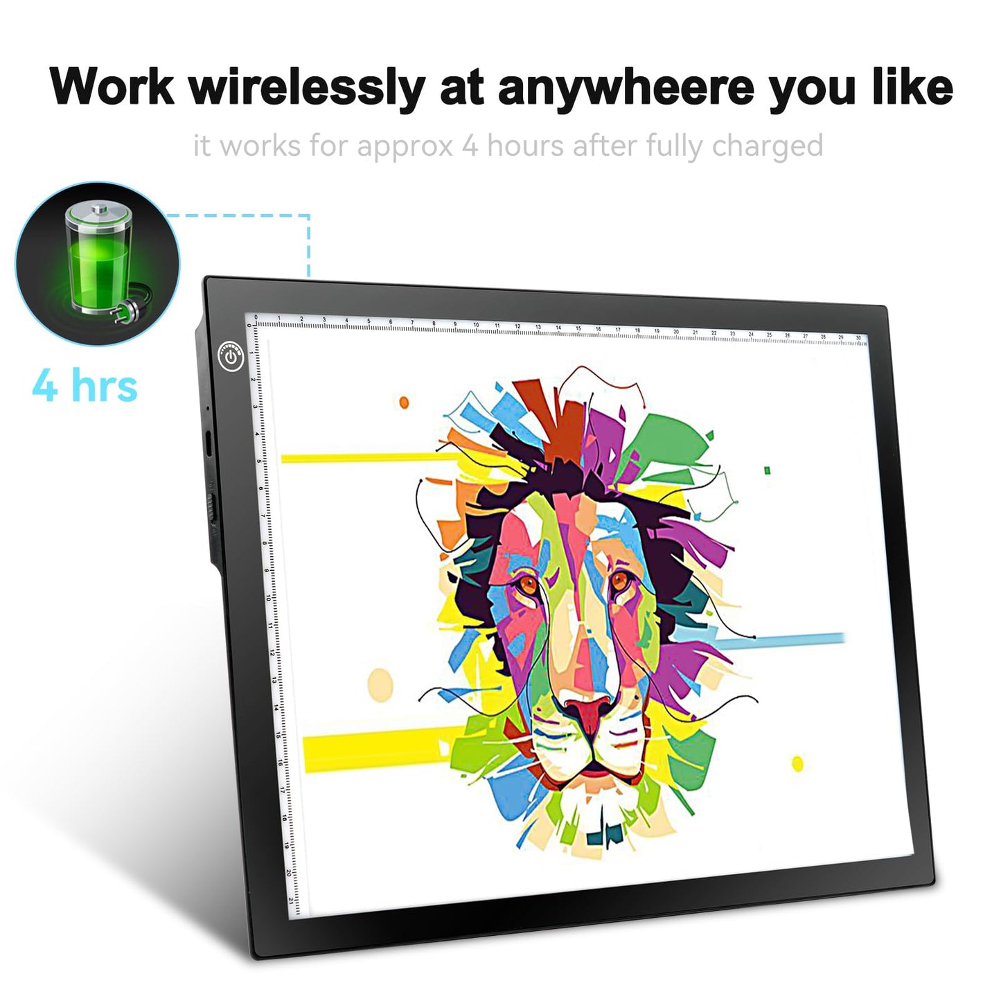 LitEnergy Rechargeable Tracing Light Box, Ultra-Thin Adjustable Battery Powered Artcraft LED Tracer Light Pad Tablet for Drawing, Sketching, Animation, Stenciling, Diamond Art Painting Kits for Adults
