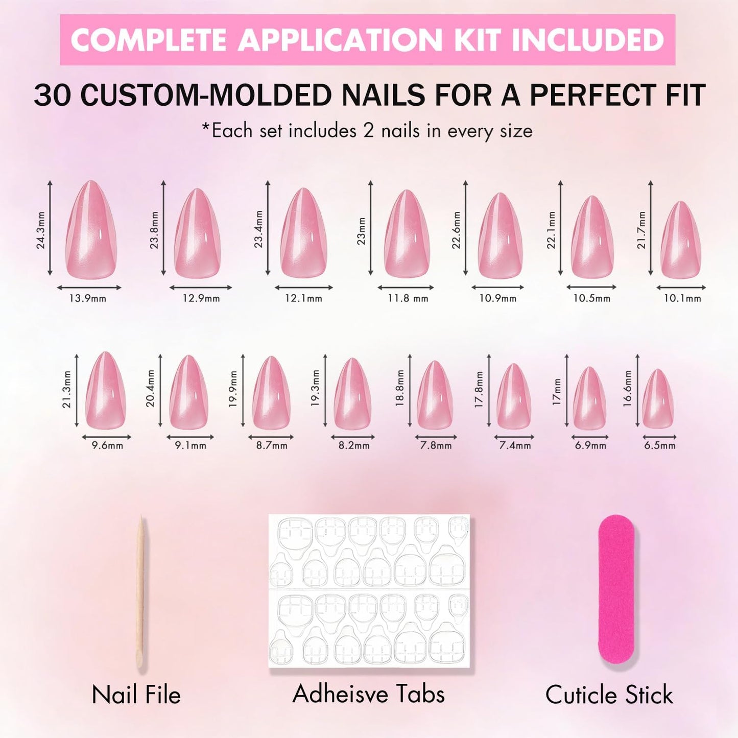 KQueenest Cat Eye Press On Nails Almond - Dark Red Press On Nails Medium Stiletto, 30 Pcs 15 Sizes Glitter Fake Nails Press ons, Upgrade Thick Quality, Reusable Glue on Nail for Women Goth Party