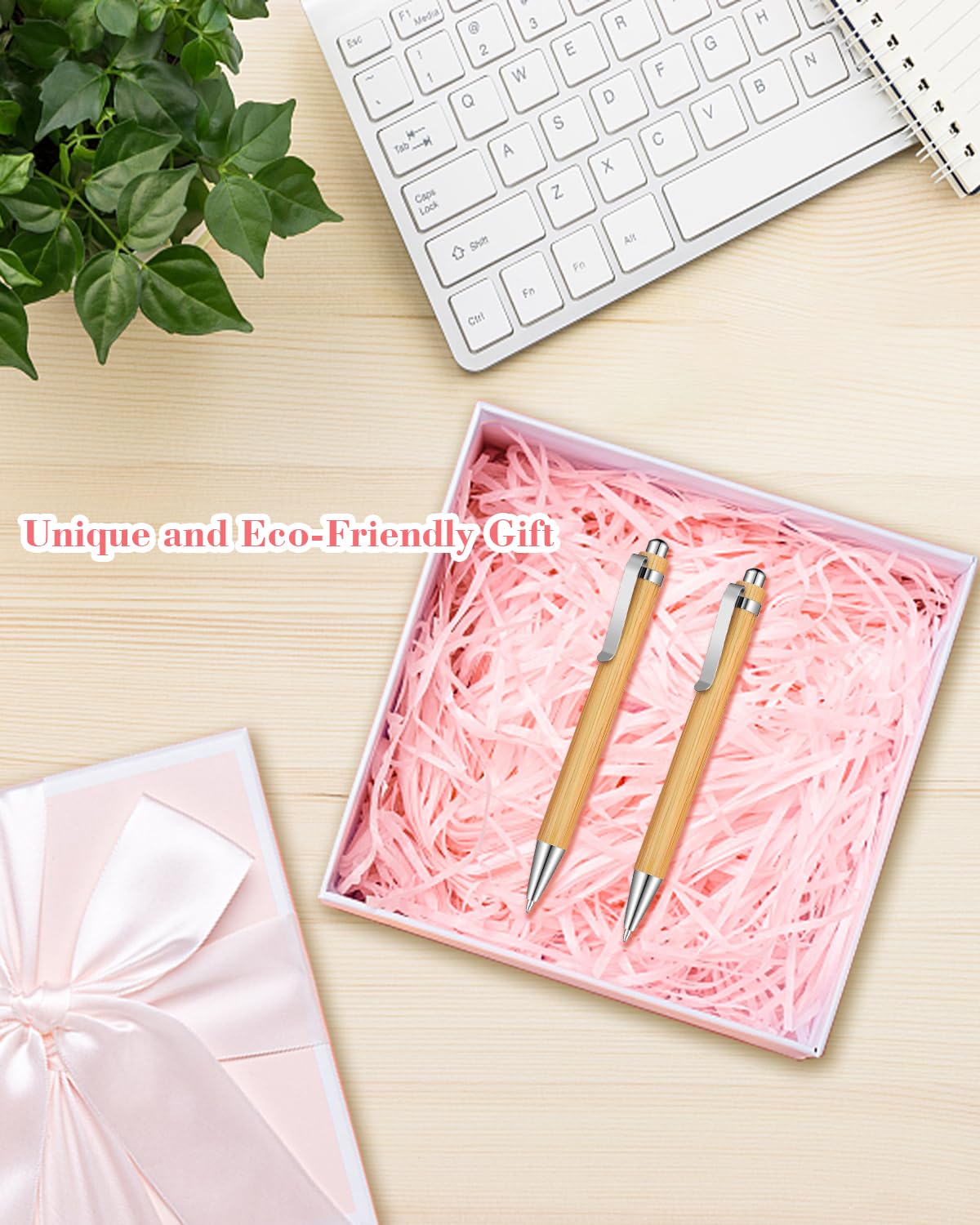 lyforx 200pcs Bamboo Pens Bulk Wooden Bamboo Pens Engraving Wooden Ballpoint Pen Customizable Gift Pen Bulk