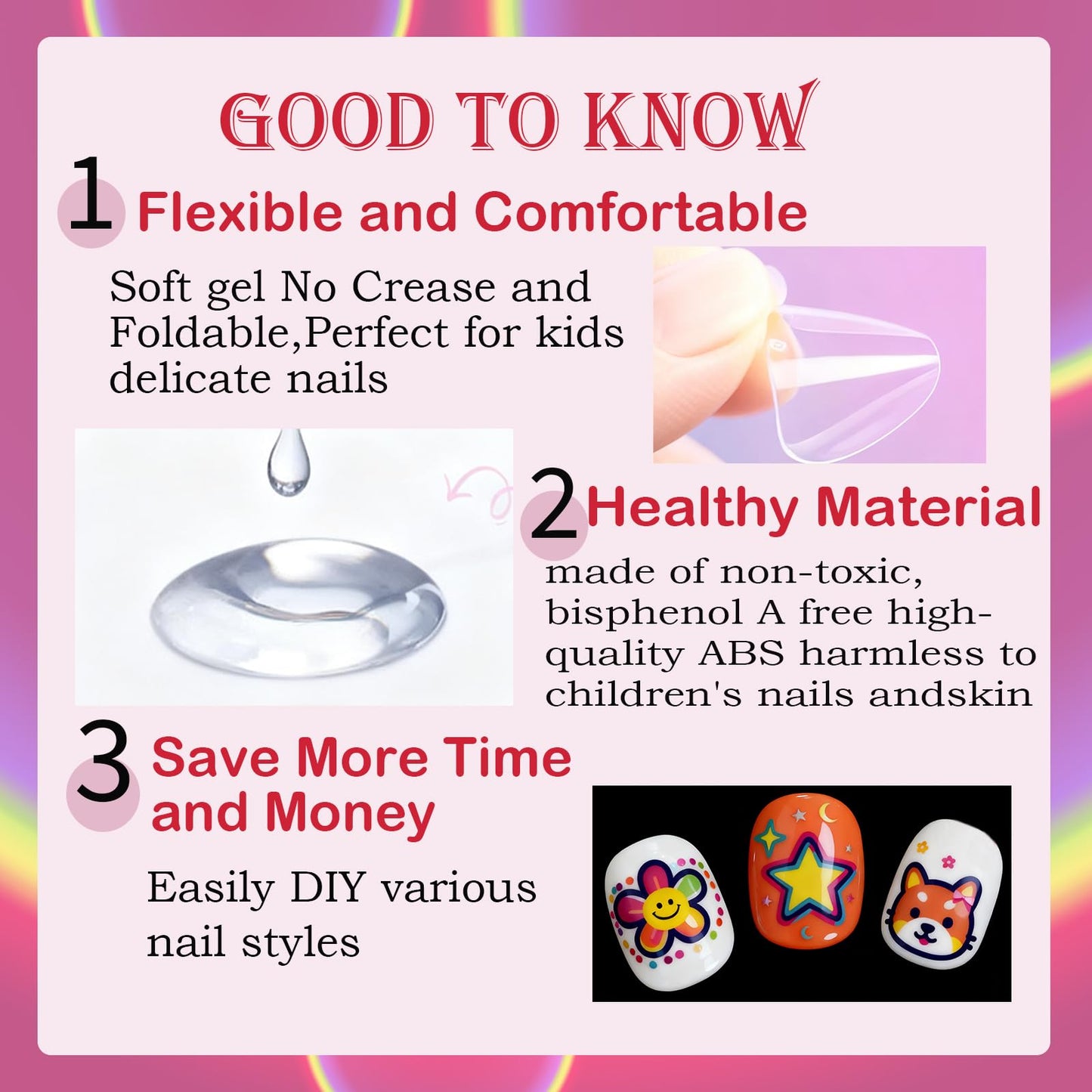 OPkssnails Medium Almond Kid Nail Tips,360Pcs Soft Gel Nail Tips Pre-Shaped Press On Nails For Kids, Clear Acrylic Half Matte Full Cover Fake Nail For Kids DIY Extension & Salon Use12 Sizes