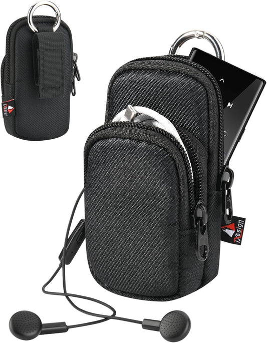 TXEsign MP3 MP3 Player Case for AiMoonsa Player with Accessory Pocket, Travel Carrying Case Dual Zipper Belt Storage