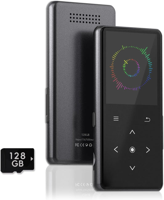 Vaktare Gud 128GB MP3 Player with Bluetooth, Portable Music Player with Built-in Speaker, Enjoying Your Digital Music