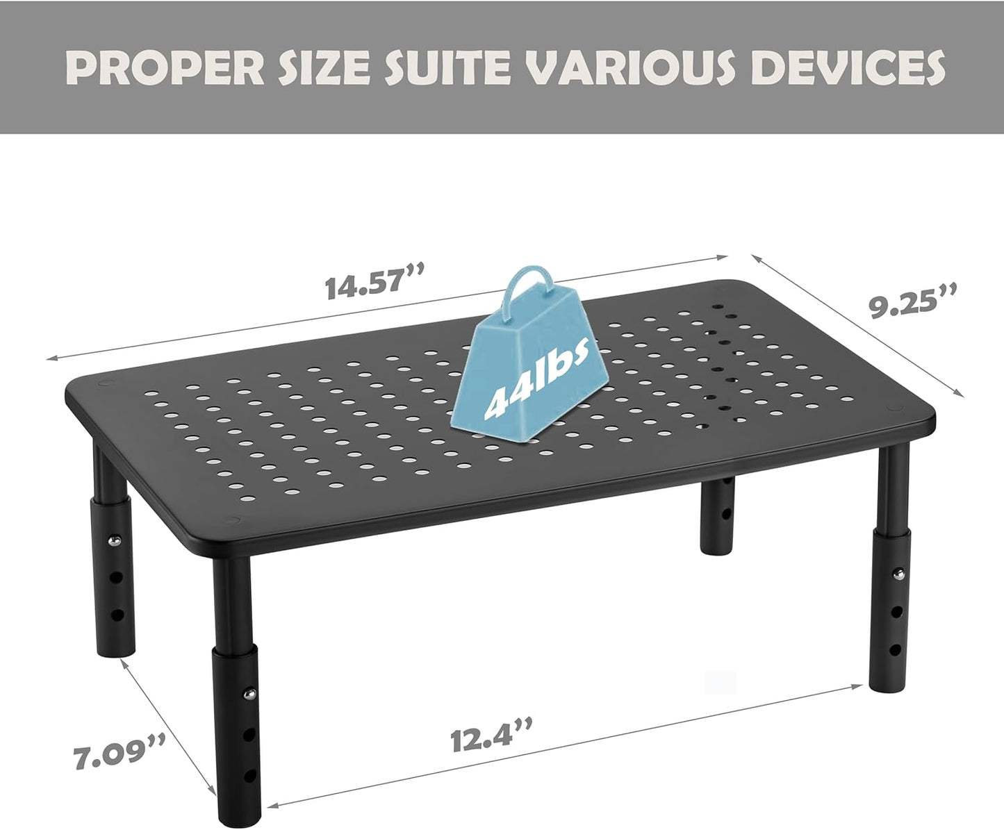 VONDETYR (1 Piece)(14.5" Lx9.3 Monitor Stand for Desk Monitor Riser, Adjustable Laptop Riser, Desk Organizer Desktop