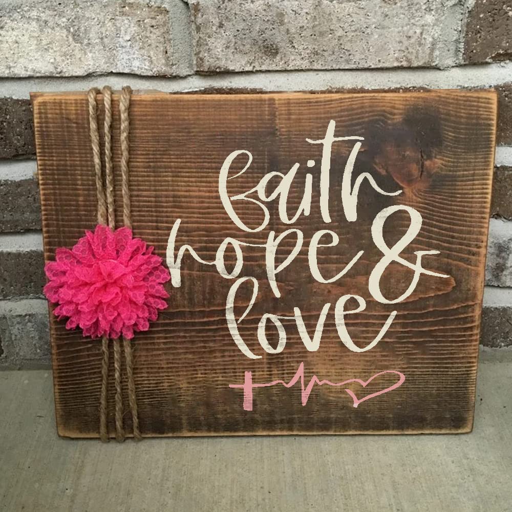 20 Piece Inspirational Word Stencil Set, Stencils for Painting on Wood, Canvas - Quotes Include Dream, Faith Hope Love - Stencils for Crafts Reusable – Drawing & Signs - 8 Inch