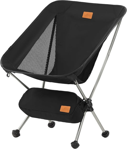 Naturehike YL08 Ultralight Camping Chair, 2.38 LBS Portable Backpacking Chair with Anti-Sinking Feet, Lightweight Compact Folding Hiking Camp Chair