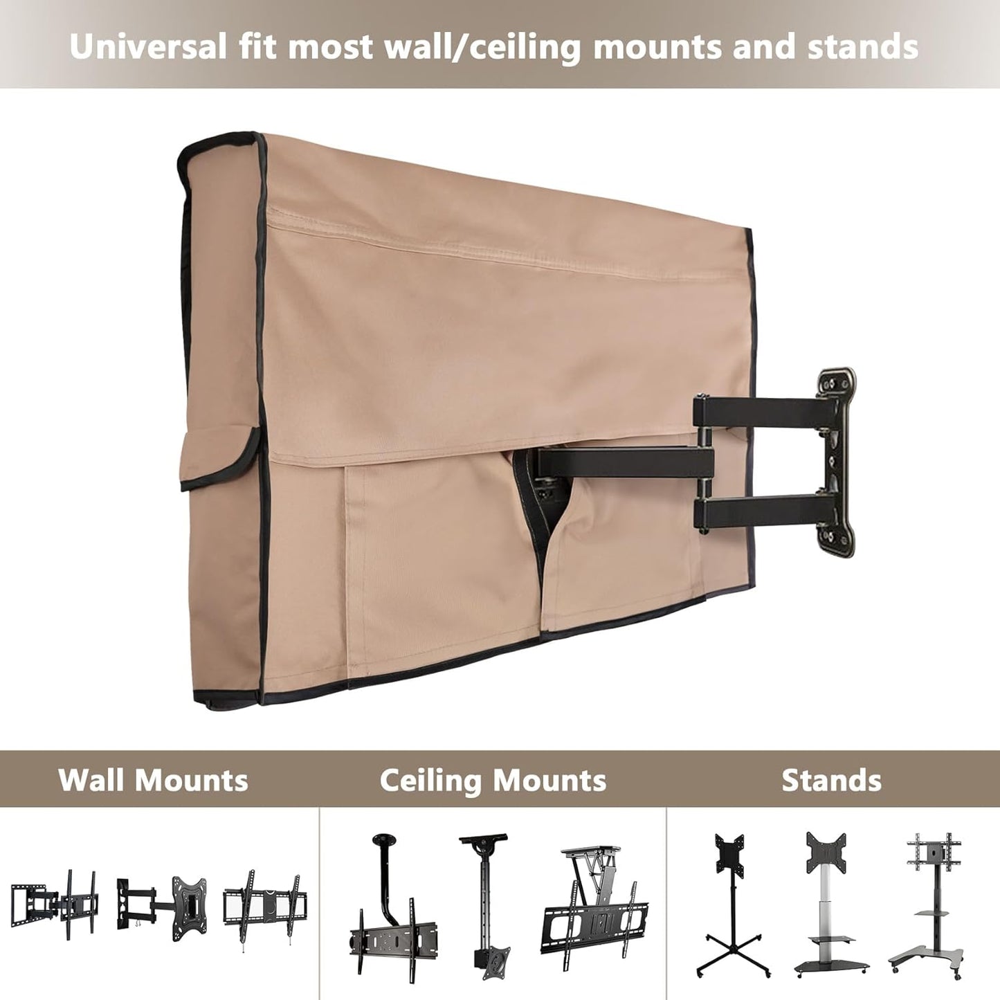 55-59 inch ULTCOVER Waterproof Outdoor TV Cover for Outside Flat Screen Televisions with Mounts and Stands