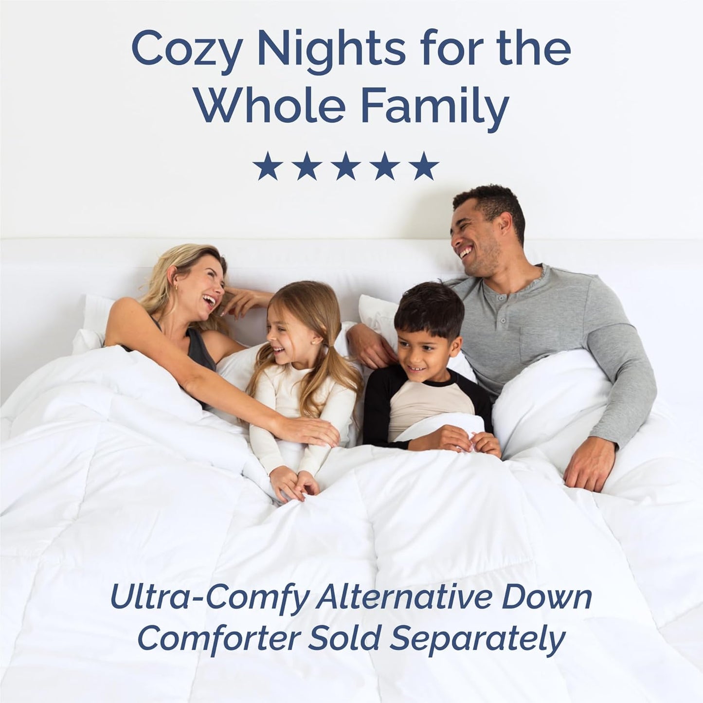 Split King Size 5-Piece Sheet Set - Comfy Cooling Bed Sheets | Luxury Hotel Quality - Deep Pockets, Soft & Wrinkle-Free - Oeko-Tex Certified - Ice Blue