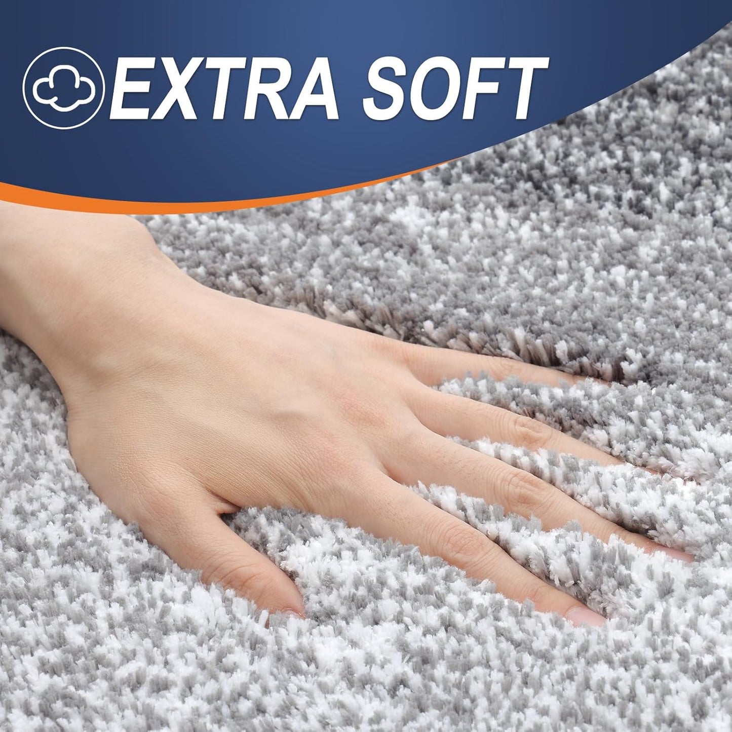 OLANLY Bathroom Rug Set - Soft Absorbent Microfiber Bath Mats & U-Shaped Toilet Rug | Non-Slip, Grey (24"x16" + 24"x20")