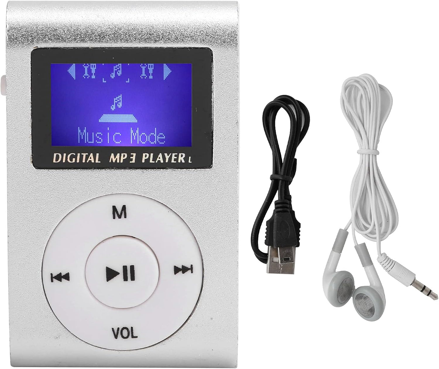KIMISS MP3 MP3 Mp3 Music Player Sports BackClip LCD Sn Support Memory Card Player (Silver)
