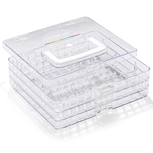 Shuttle Art 36 Automatic Ink Control Acrylic Paint Markers Organizer, Portable 3-Layer Transparent Storage Box, Stackable Pen Holder for Art Supplies,Ideal for Home, Office & School Desk Organization