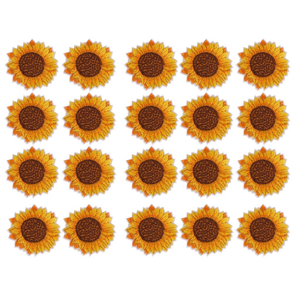 20pcs Sunflower Embroidered Patch Accessories DIY Patches Sew On/Iron On Embroidered Patches Backpack Clothing