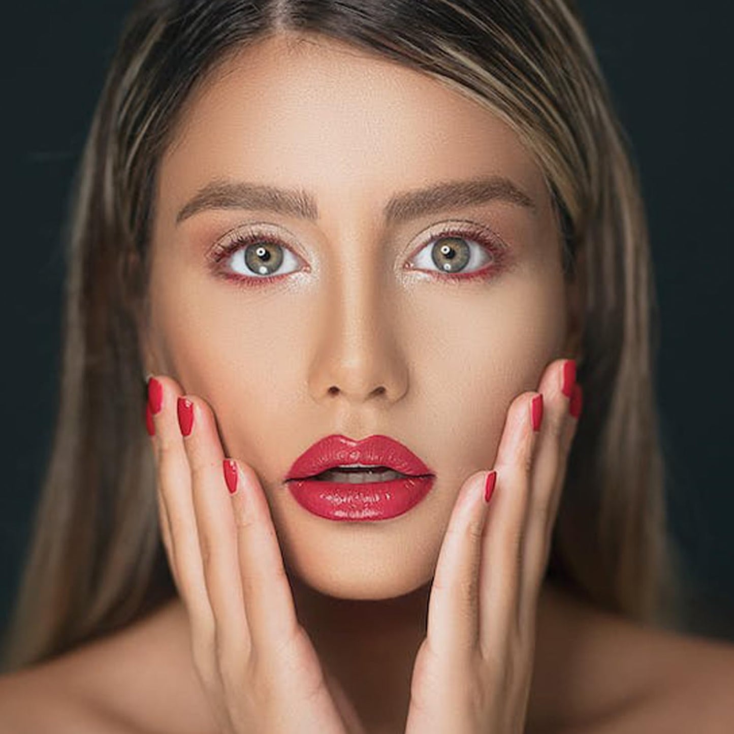 Christmas Red Press on Nails Extra Long Fake Nails 24Pcs Square with Sparm Cat Eye Designs Acrylic False Nails Press ons Artificial Stick on Nails for Valentines Xmas Women Girls Manicure