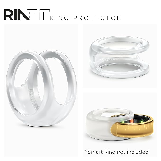 Rinfit Smart Ring Protector - Silicone Ring Enhancer for Active Lifestyle and Gym - StyleFit U.S. Design Patent - Frosted, Size 6