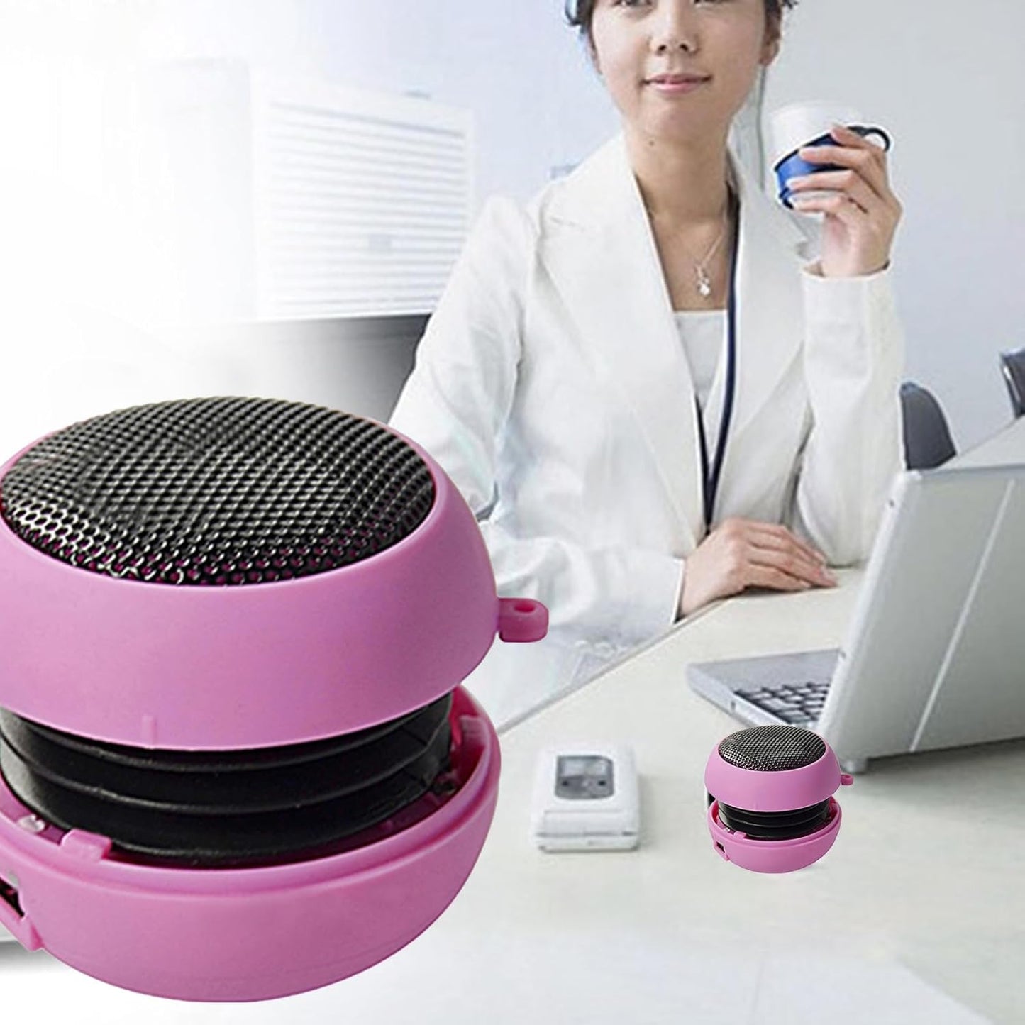 YOXIER Mini Portable Hamburger Speaker in Black Ideal for On-the-Go