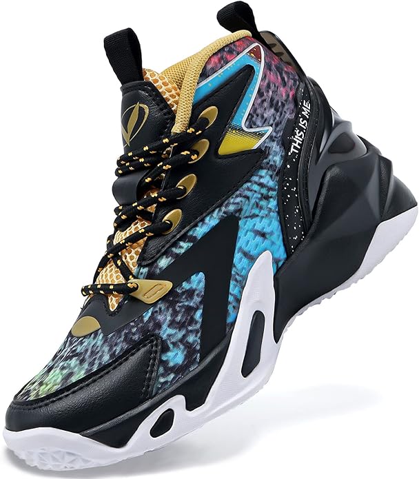 VITUOFLY Kids Basketball Shoes Boys Air Cushion Sneakers Girls Mid Top School Hoops Shoes Non-Slip Outdoor Sports Running Gym Comfortable Durable Little Kid/Big Kid