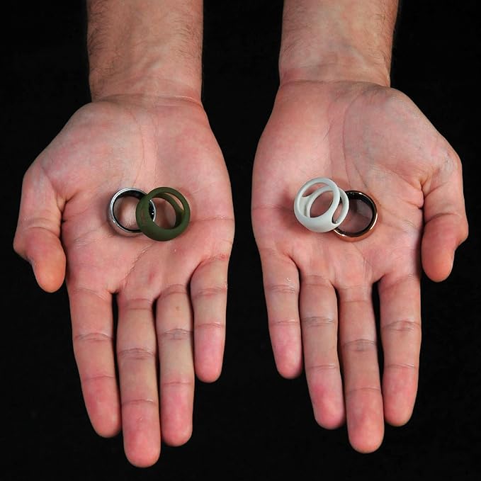 Rinfit Smart Ring Protector - Silicone Ring Enhancer for Active Lifestyle and Gym - StyleFit U.S. Design Patent - Stone, Size 11