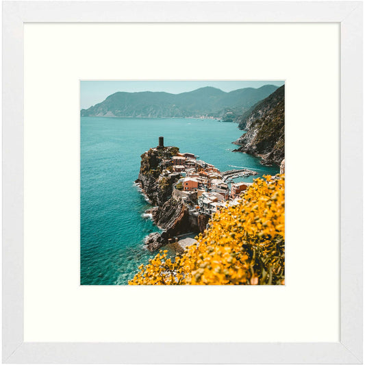 Frametory 12x12 White Picture Frame, Display Pictures 8x8 with Mat or 12 by 12 Without Mat, Square Wall Frame for Print and Diamond Painting - Wide Molding (12x12, White)