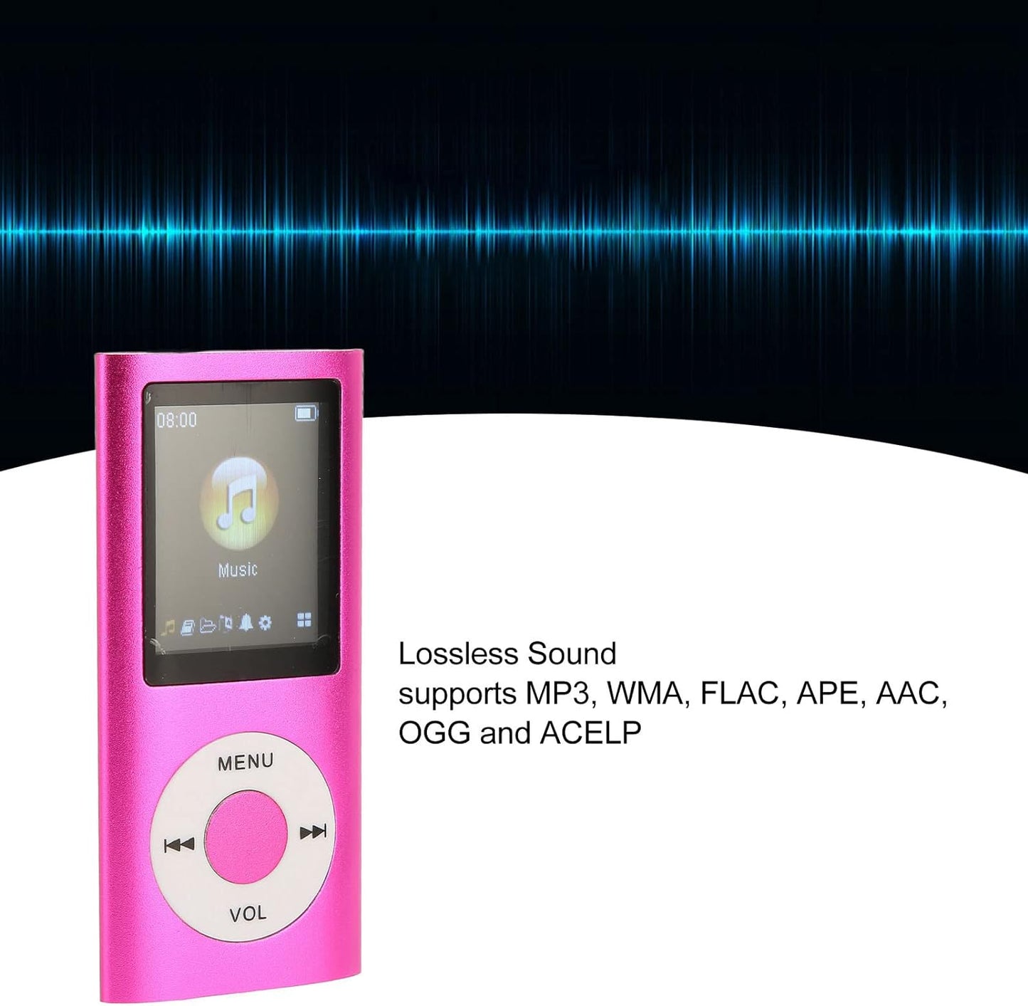 Diyeeni MP3 1.8in MP4 8H 64GB Player, Music Player with LCD Screen, Bluetooth Player, Built in Video Play/FM