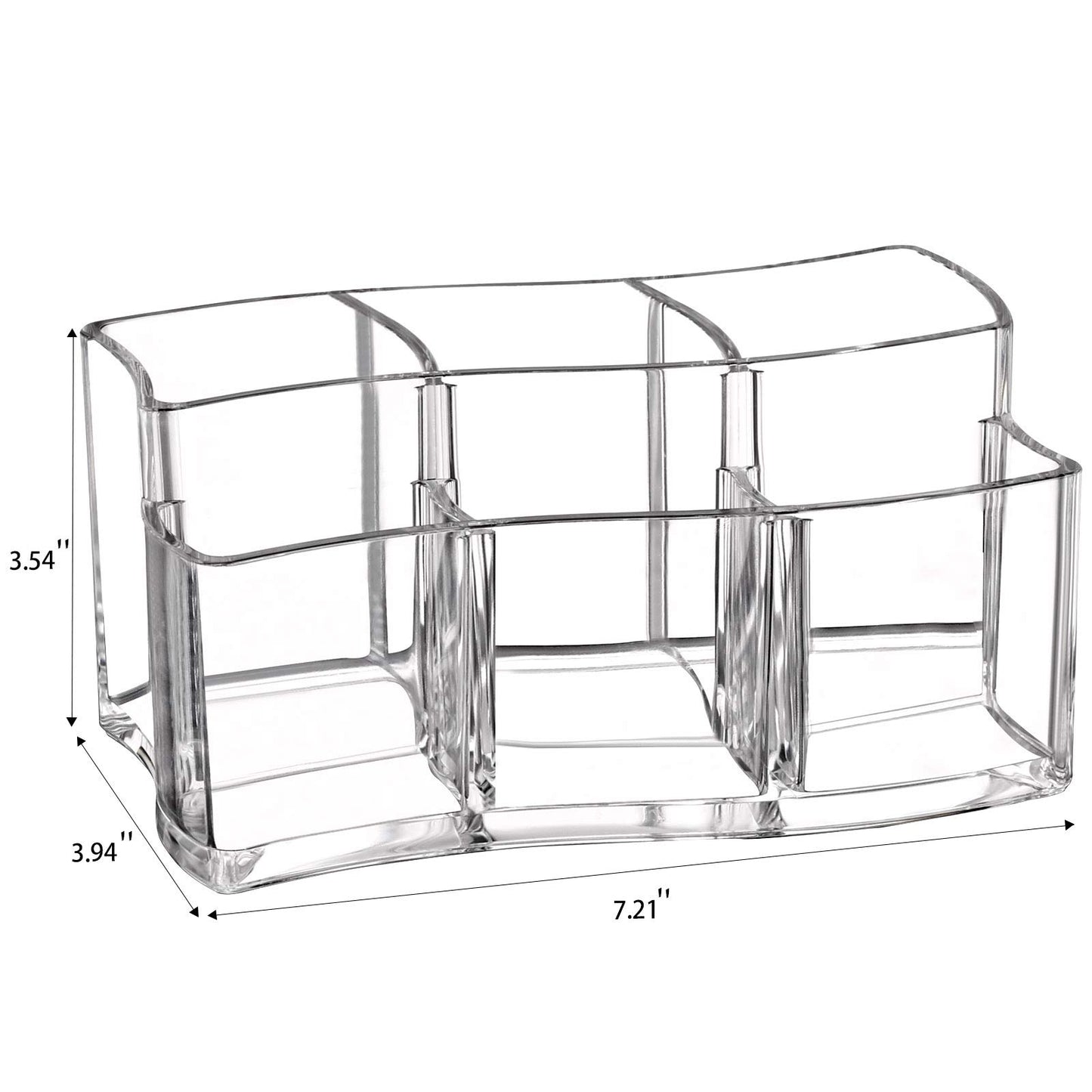 Tbestmax 6 Slot Acrylic Makeup Brushes Holder Organizer, Clear Eyebrow Pen Container Cosmetics Storage