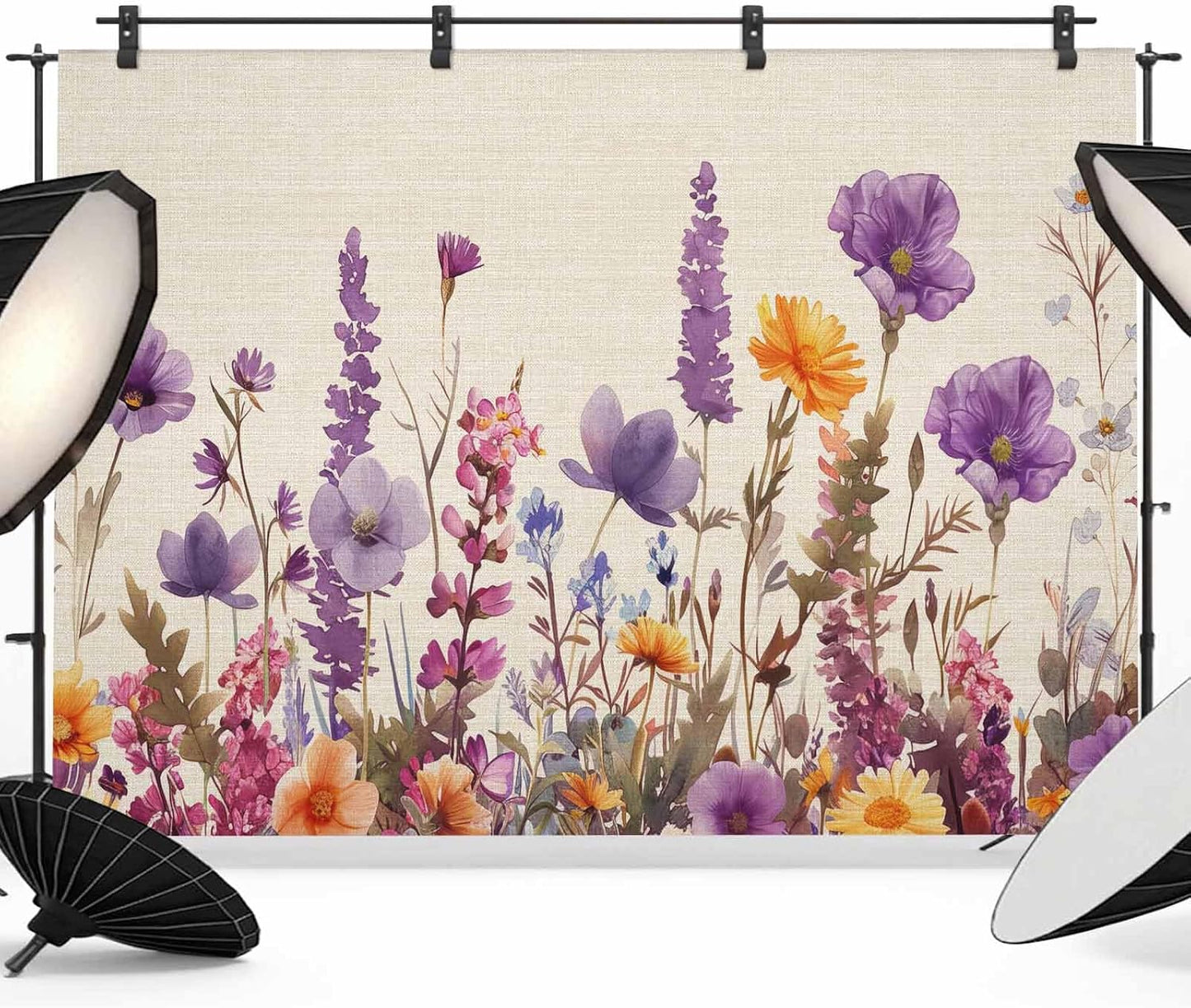Vyrn Klynt Country Decor,12x8ft Flower Purple Lavender Plant Photography Backdrop for Portrait Photo,Photoshoot