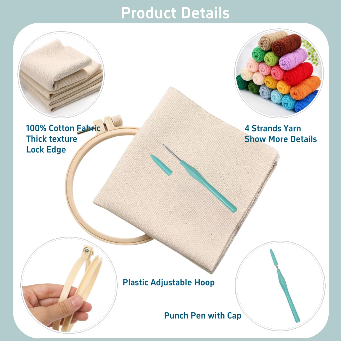 Punch Needle Kits Boston Terrier Dog and Butterfly Embroidery Starter Set with Hoop Easy for Beginners DIY Stress Relief Handmade Craft Hobby and Home Decor 20x20cm-3