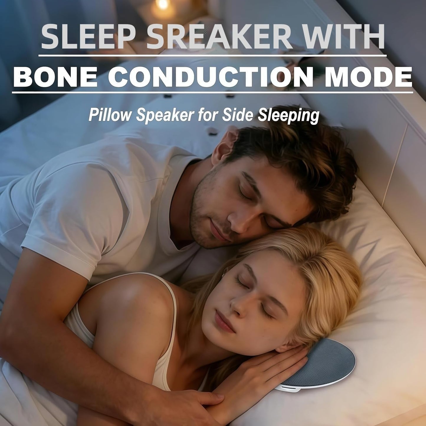 Generic 2026 20-Hour Under Pillow Bluetooth Speaker for Sleeping, New Wireless Sleep Sound Pillow Speaker with White