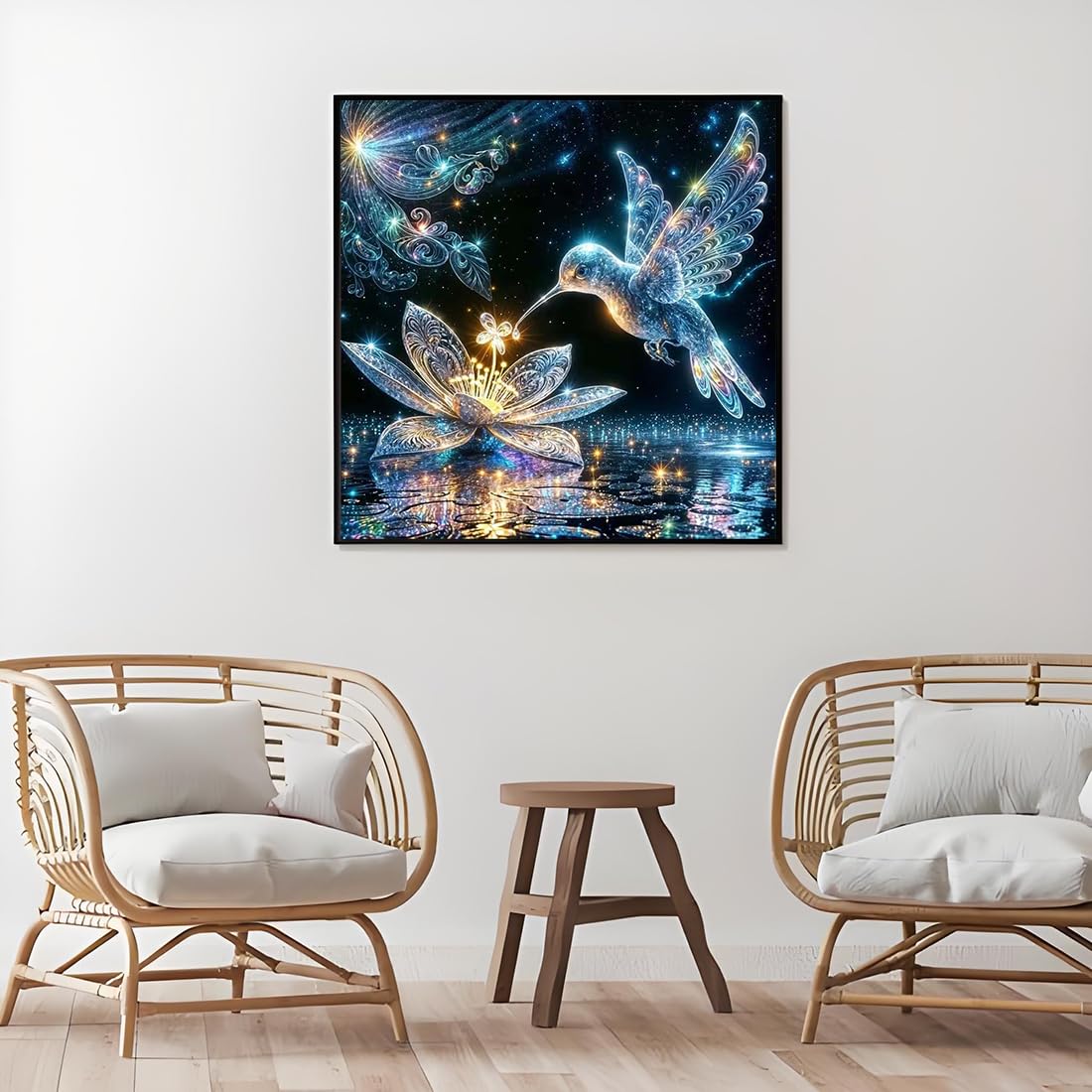 SHICERNHJ Hummingbird Diamond Art Kits for Adults,DIY Bird Diamond Painting Kits Round Diamond Dots for Adults,5D Full Drill Painting Kit Art and Crafts for Adult Home Wall Decor 14 X 14inch