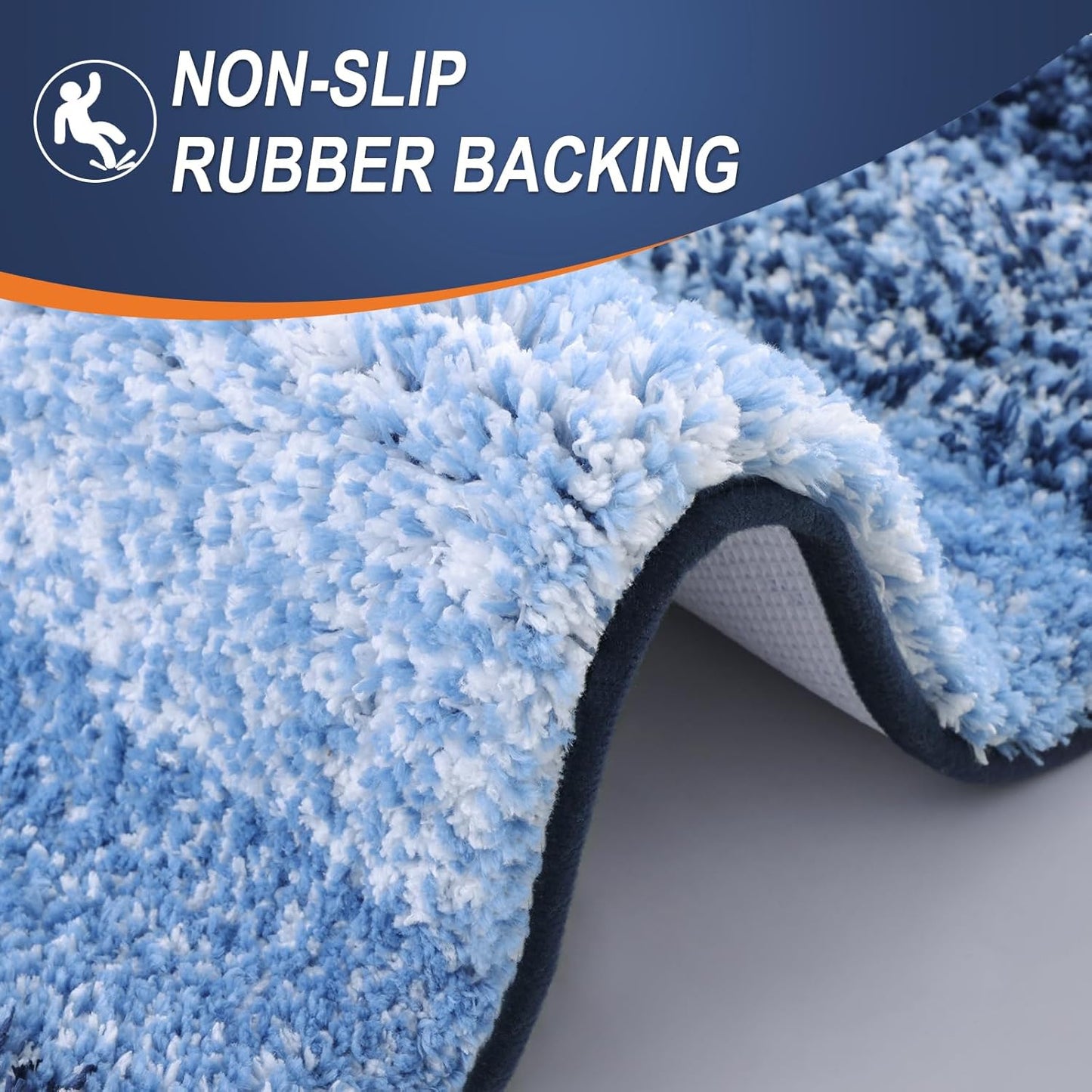 OLANLY Bathroom Runner Rugs - Extra Soft Microfiber Bath Mats | Quick-Dry, Machine Washable, 59x20, Navy