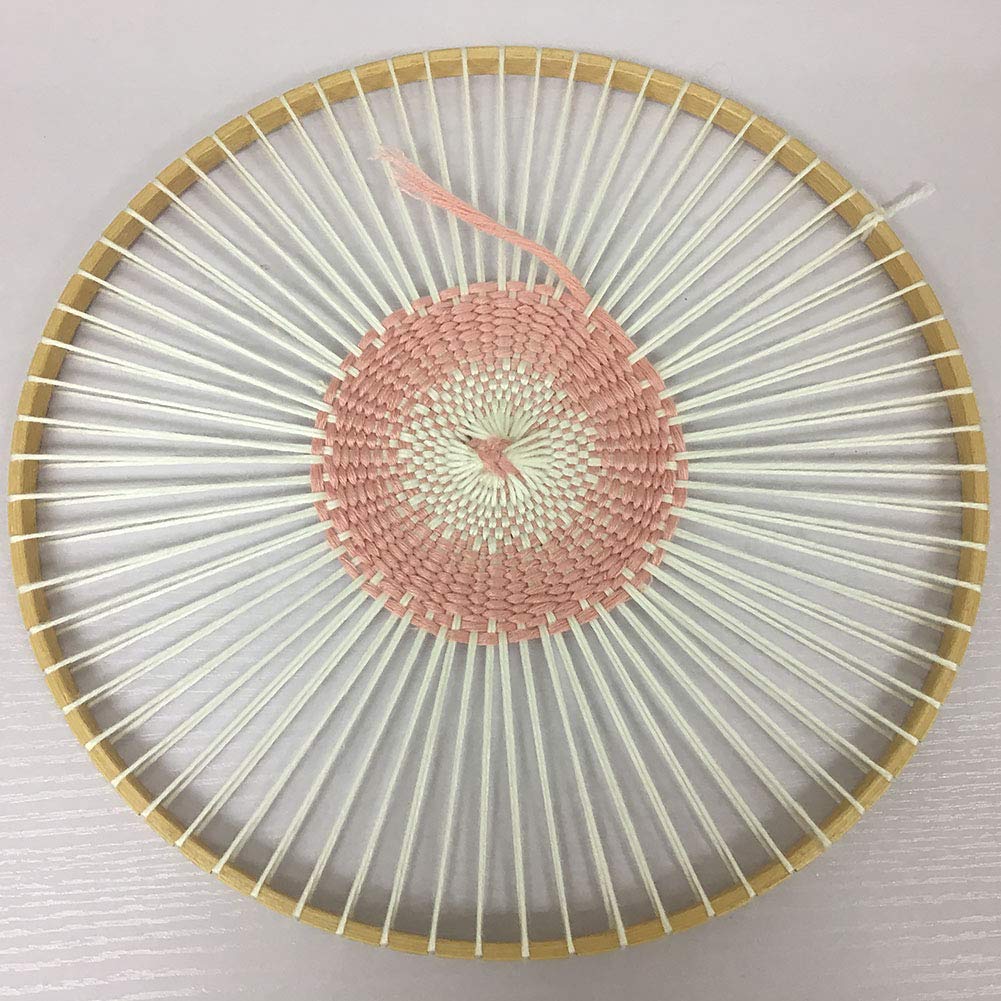Handmade Weaving Machine, Multifunctional Round Wooden Machine Tools Knitting Loom DIY Handmade Household Weaving Machine for Knitting Coaster and Vintage Style Network（Diameter：11.4inch）