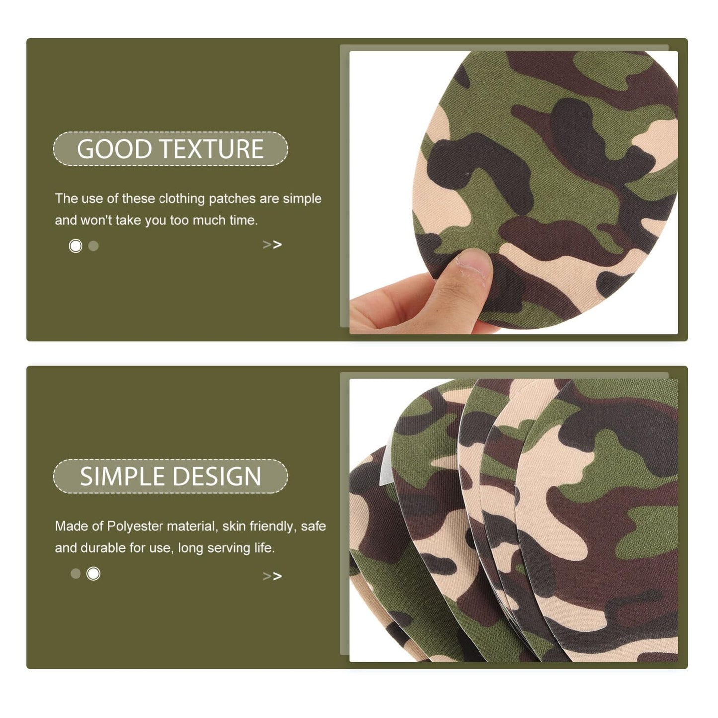 VILLCASE 10pcs Camo Iron On Patches for Clothes, Fabric Camouflage Repair Patches for Holes, Iron-on Knee & Elbow Patch for Jeans, Jackets, Pants (5.7" x 4.3")