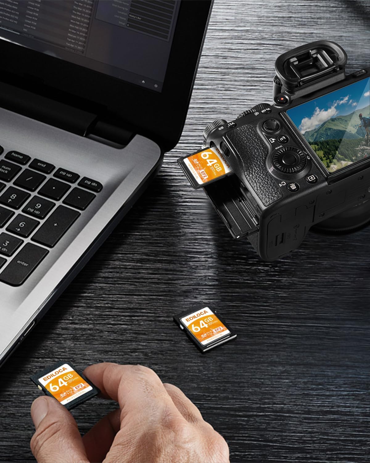 Ediloca 64GB 2 Pack 90/20MB/s, C10, U1, V10, 4K 64GB, EF2-2PCS UHS-I SD Card UHS-I Memory Card Fast Storage, Read/Write