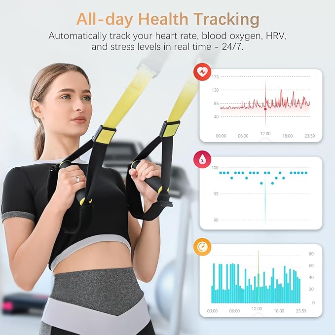 Fit Ring, Smart Health Rings for Women Men with Heart Rate,Blood Oxygen,HRV,Stress Level, Sleep Monitor, Step Tracker, No Subscription Fee, IP68 Waterproof Smart Ring for iphone &Android (Silver, 10#)