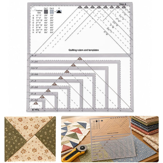 Ultimate Flying Geese Quilting Rulers, Versatile Template for Multiple Block Sizes, Durable Acrylic Trimming Tool for Accurate Patchwork & Sewing