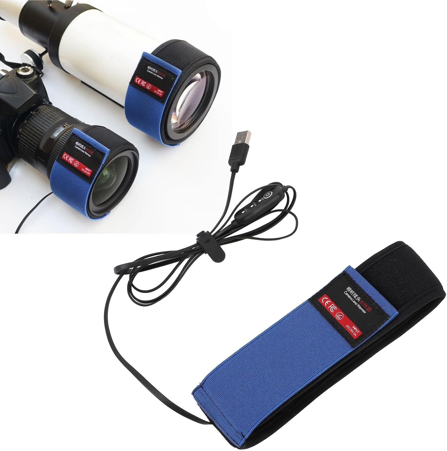 Denash 3 (545mm) Lens Heater,Anti Fog Belt Temperature Levels Lens Warmer,Lens Heater with USB Fasteners for Camera