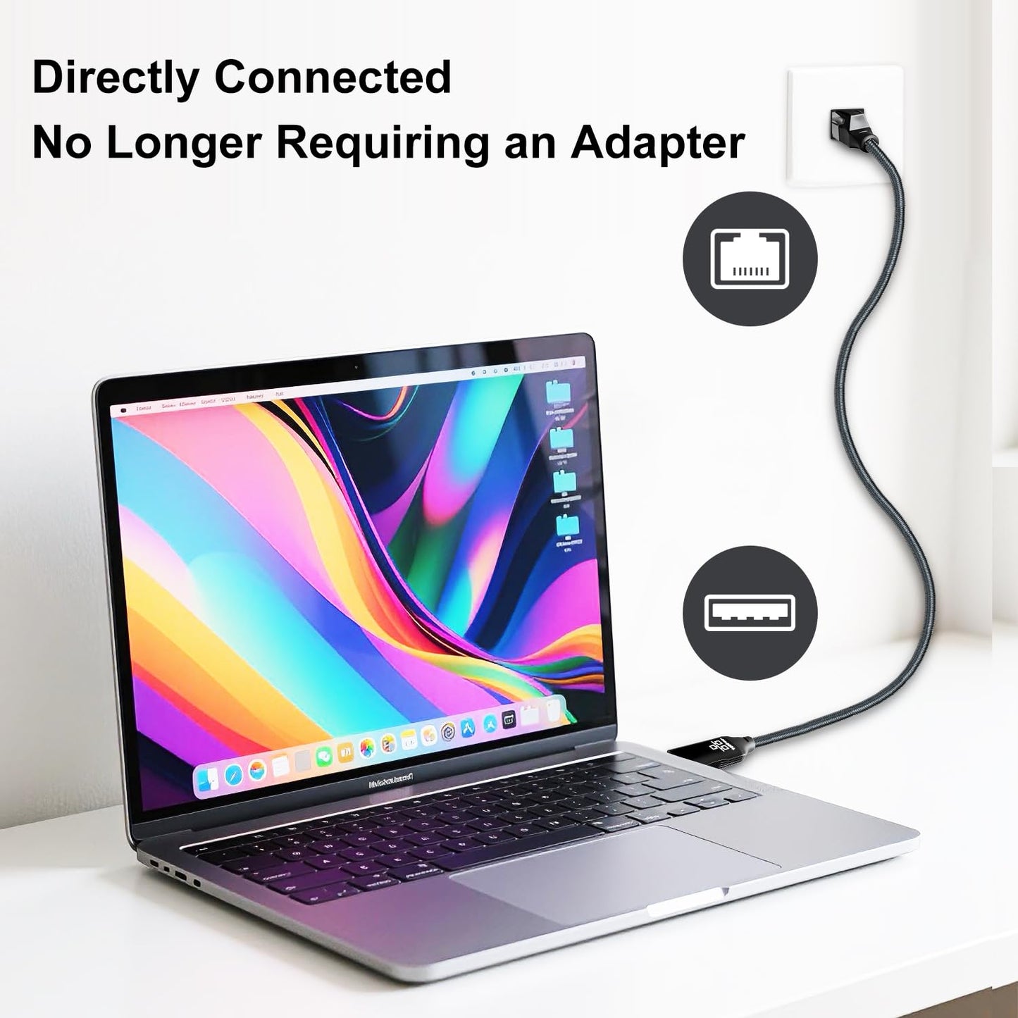 Jelly Tang 40Ft,USB 3.0 RJ45 Linux(40Ft/12M) USB to Ethernet Cable Male to Serial Adapter Directly Connected