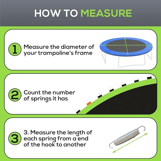 Soozier Trampoline Replacement Mat, Fits 12' Trampoline with 72 V Hooks, 5. 5" Springs, Trampoline Mat with 8 Rows of Stitching, Spring Pull Tool Spring, Frame not Included