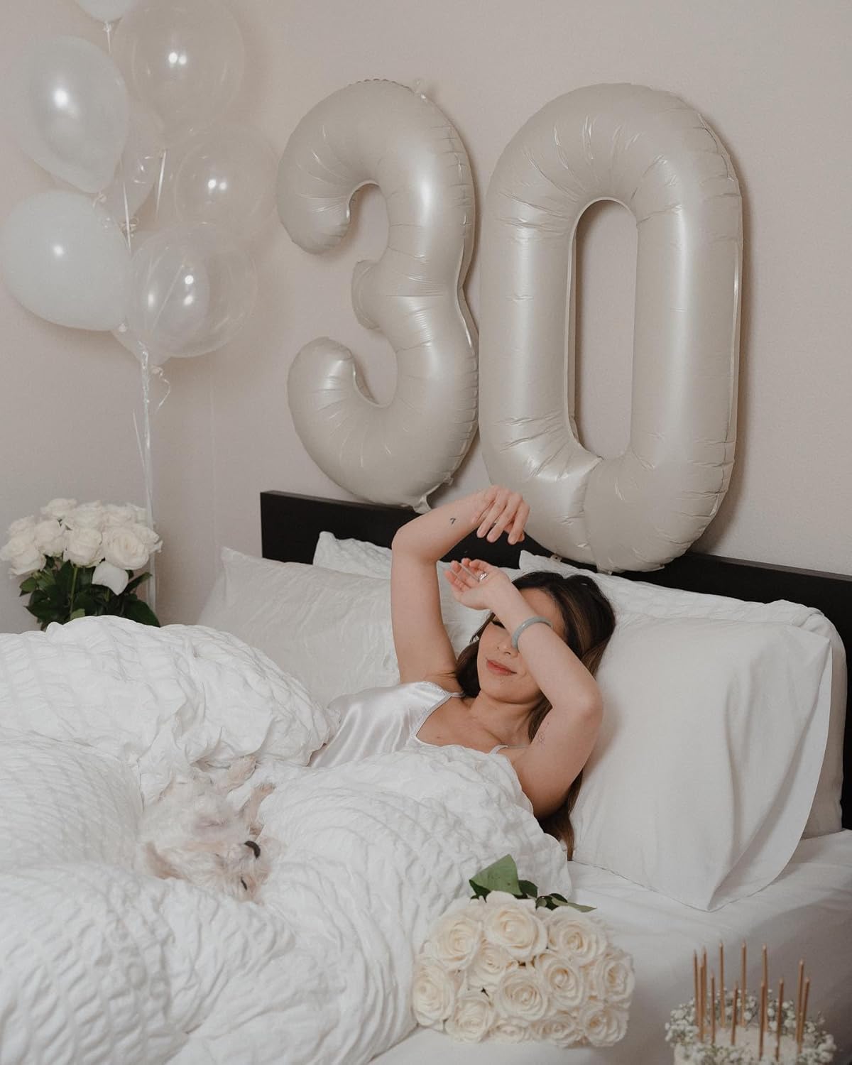 Regine Switzerland Cream Number Balloon - 40 Inch Birthday Decoration for All Ages | Perfect for Parties