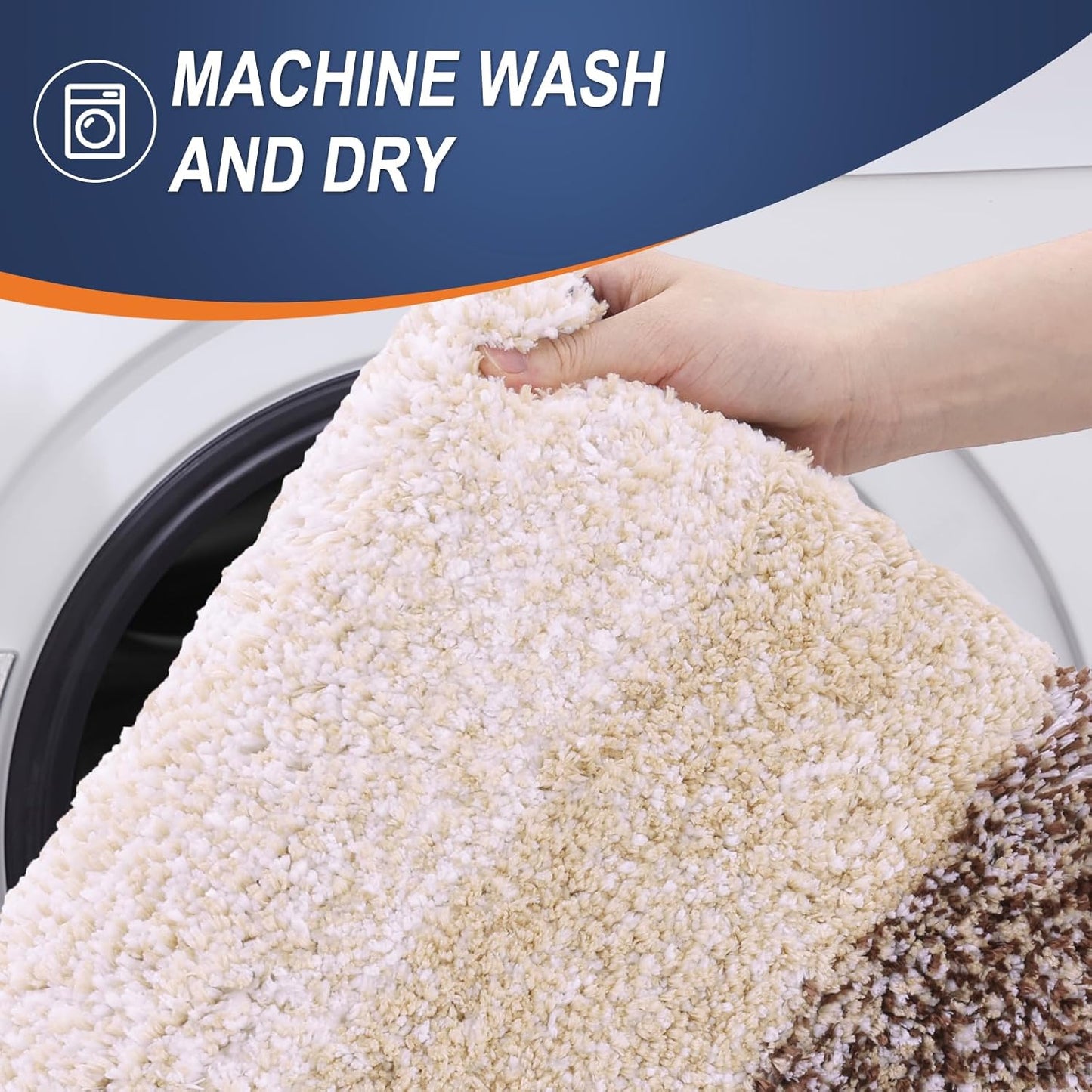 OLANLY Large Bathroom Rugs - Extra Soft Microfiber Mat, Quick Dry & Machine Washable | 45x27, Brown
