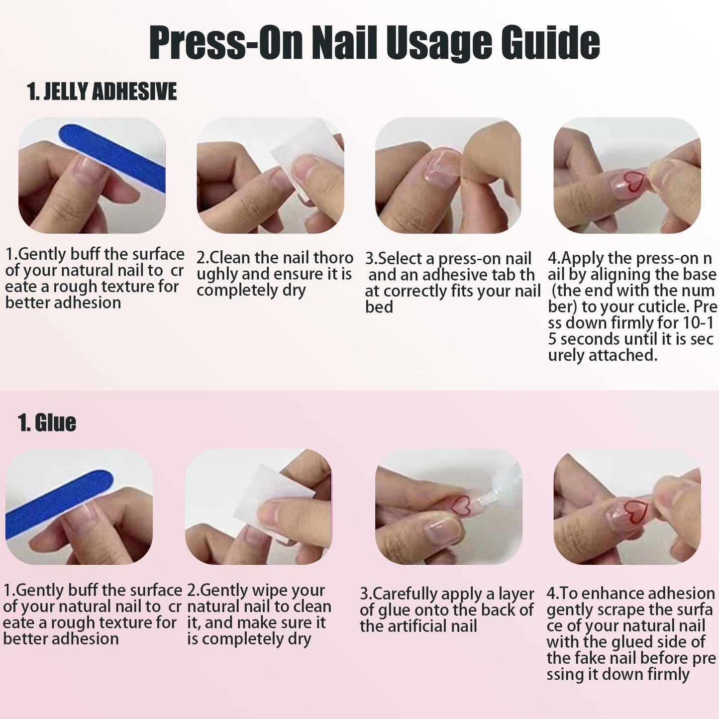 Handmade Press On Nails Long Square Reusable Stick On Fake Nails Luxury Elegant Sexy Style For Women Gift With Nail Glue Black L