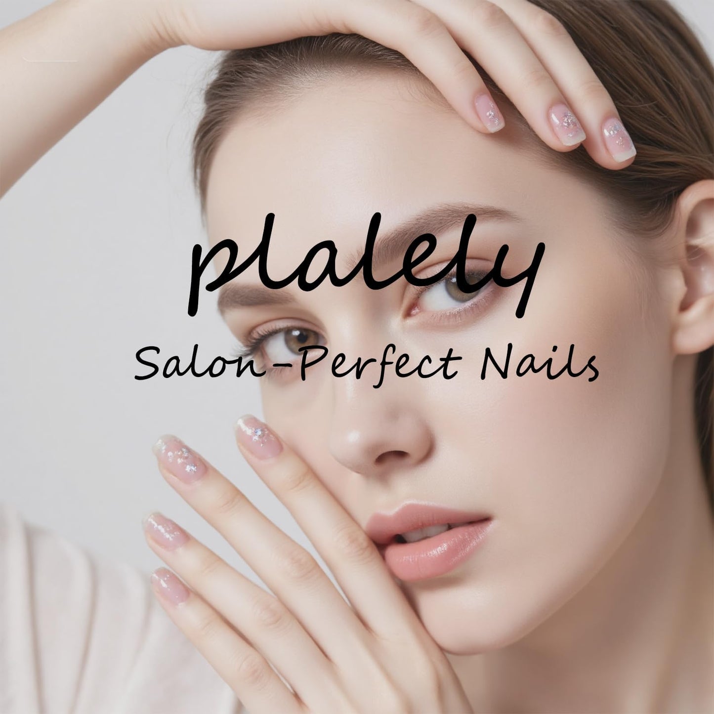 plalely Square Press on Nails Long Brown Fake Nail Embossed Acrylic Nail Press ons With 3D Flower DesignStick on Nails for Women 24pcs