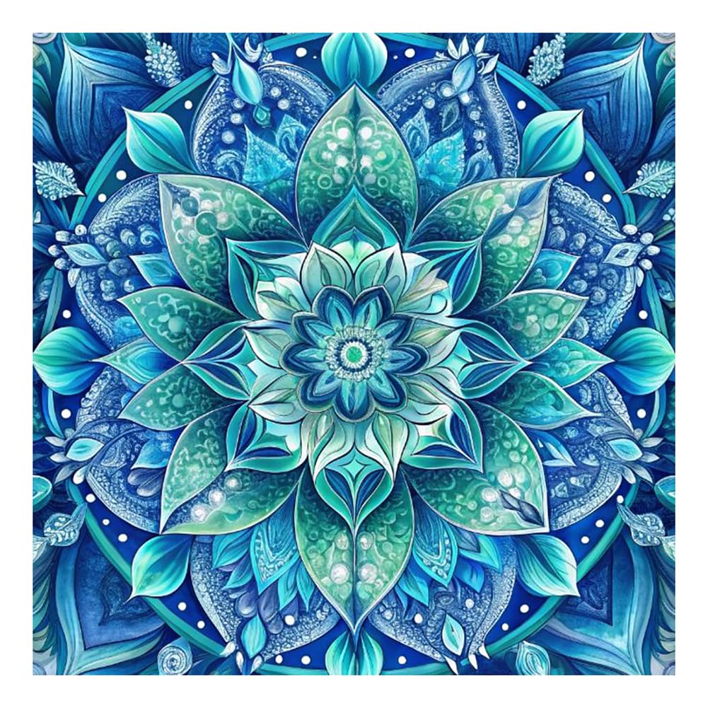 SJUTOUCI Mandala Diamond Art Kits for Adults, Diamond Painting Kits for Beginners, 5D Round Diamond Dots Gem Craft Art for Home Wall Decor 12x12 inch